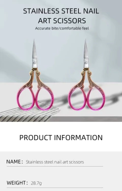 Tesoura Degradê Rosa Para Cortar Molde - Dhy Unhas