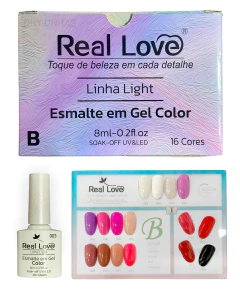 Kit 16 Cores Esmalte Em Gel Real Love + Mostruário Original - Dhy Unhas