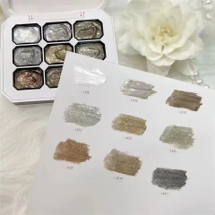 Paleta Ombre Gel Texturizador Sólido - 9 Cores - Dhy Unhas