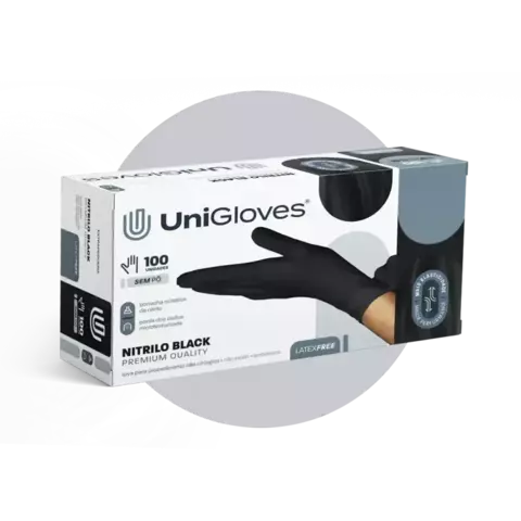 Caixa De Luvas Descartável Unigloves Sem Pó Nitrilo Premium Quality - comprar online