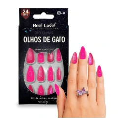 Unhas Postiças Almond Olho de Gato Diversas Cores - Real Love - comprar online
