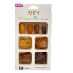Unha Postiça Coloridas Mey c/ 96 Unidades - comprar online