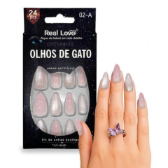 Unhas Postiças Almond Olho de Gato Diversas Cores - Real Love - comprar online