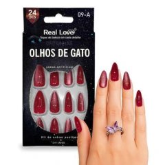 Unhas Postiças Almond Olho de Gato Diversas Cores - Real Love - loja online