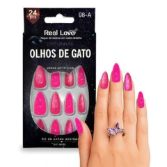 Unhas Postiças Almond Olho de Gato Diversas Cores - Real Love na internet