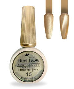 Esmalte Em Gel Refletivo Glitter Olho De Gato 10ml Real Love - Dhy Unhas