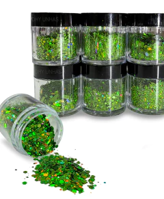 Kit 12 glitters hexagonal Cores diversas D&Z - loja online