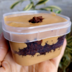 Bolo de pote - Brownie com doce de leite (FUNCIONAL)