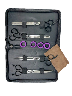Kit de Tesouras Master Prata com Preto - Secadores Plenitude