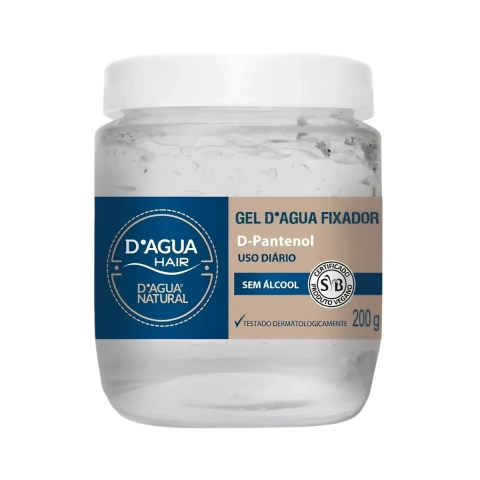 Gel Fixador para Cabelo D'Água Natural 200g sem Álcool
