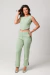 Conjunto Calça Slim + Cropped Canoa Verde na internet