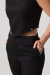 Conjunto Calça Slim + Cropped Canoa Preto - loja online