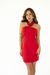Vestido Tubinho com Lenço e Saia Longa Vermelho - loja online