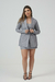 Trio Risca de Giz com Short-Saia Cinza - Rose Slaibi
