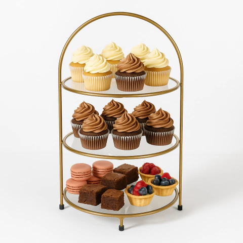 Suporte para Doces 3 Andares Espelhado 46x24cm - comprar online