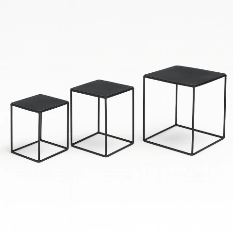 Trio Cubo em Metal para Apresentação de Alimentos - comprar online