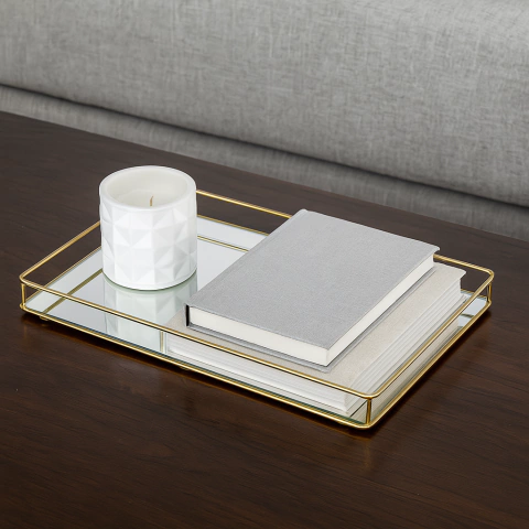 Bandeja Espelhada Decorativa Helô 20x30cm - comprar online