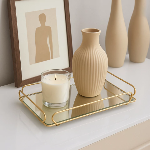 Bandeja Espelhada Decorativa Ana 20x30cm - comprar online