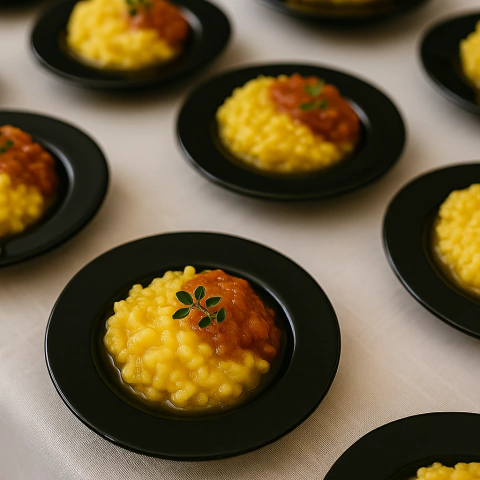 Kit 50 Unid. de Mini Pratinho Risoto Porcelana 11cm de Diâmetro Capacidade 40ml Preto - comprar online