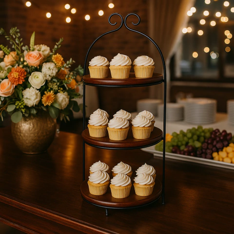 Suporte Cesto Laço Rústico 3 Andares 57x26cm - comprar online