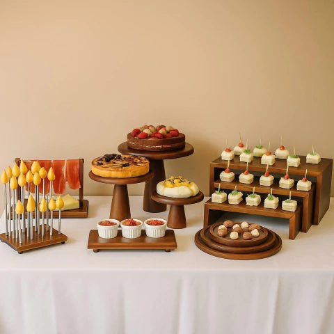 Kit Rústico Pinus para Festa e Buffet com 12 Peças - comprar online