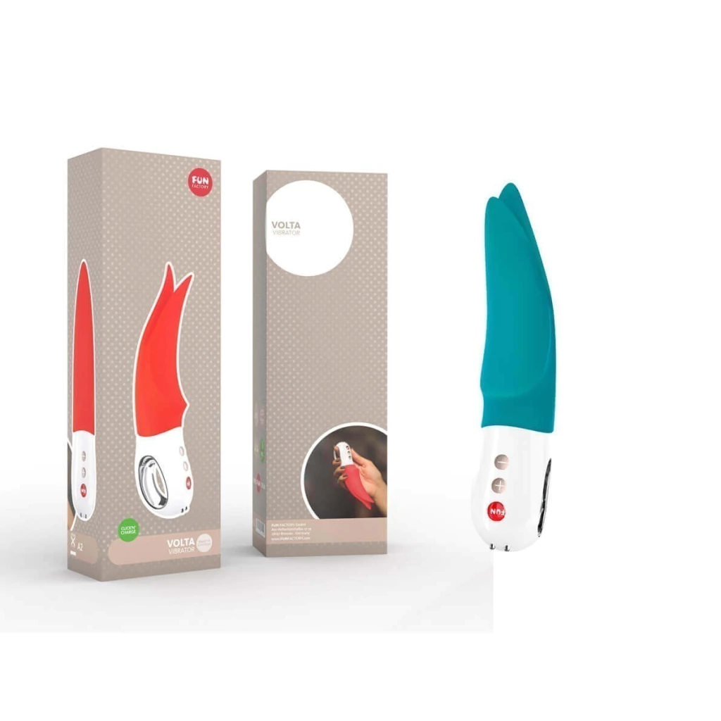 VIBRADOR COM PONTA DUPLA PARA ESTIMULAR O CLITÓRIS COM 6 MODOS DE VIBRAÇÃO RECARREGÁVEL FUN FACTORY VOLTA