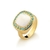 Anel Detalhe Turquesa - Banho Ouro 18k