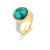 Anel Esmeralda - Banho Ouro 18k e Ródio Branco