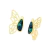 Brinco Garden Borboleta Esmeralda - Banho Ouro 18k