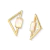 Brinco Radiante Triângulo Vazado - Banho Ouro 18k
