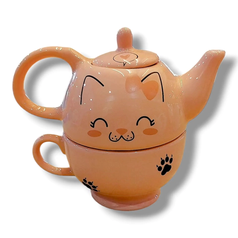 Tea For One Color Rosa Gatito con moño