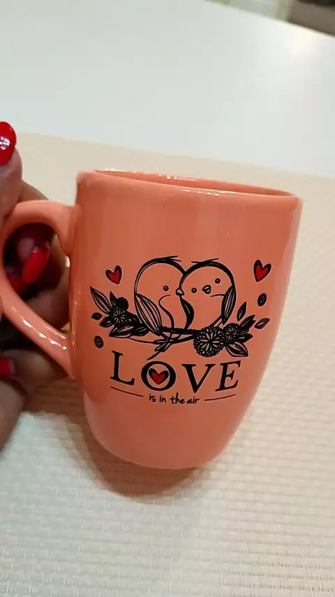 Taza Bombé San Valentin - Pajaritos enamorados - comprar online