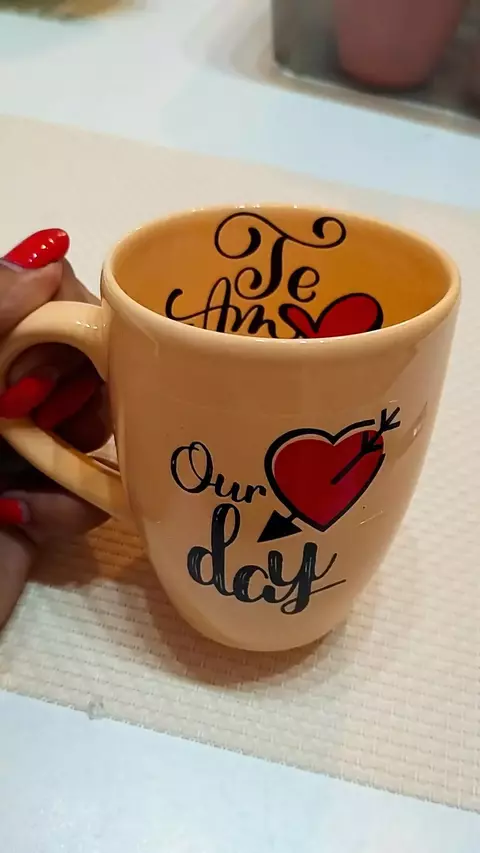 Taza Bombé Durazno San Valentin - Te Amo - comprar online