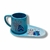 Juego de desayuno Celeste Stitch & Ángel . Taza bombé full color + Bandeja Gota. - comprar online