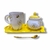 Set de Desayuno Margaritas. Taza bombé blanca + Azucarera + Bandeja Recta. - comprar online