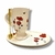 Juego Desayuno Jaspeado Floral. Chocolatera alta + bandeja oval. - comprar online