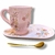Juego de Desayuno Floral. Taza Antigua + Bandeja Gota. - comprar online