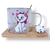 Taza de vidrio con platito madera - Gatita Mary - comprar online