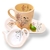 Juego de Desayuno jaspeado floral . Taza bombé+ Bandeja gota + posasaquito - comprar online