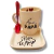 Set de Desayuno día del Padre - Te amo Papá. Tasa Bombé jaspeada beige + Plato Tostada - comprar online