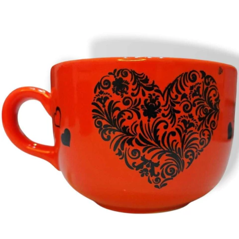 Tazón Rojo Corazón en negro - comprar online