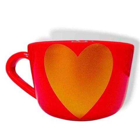 Tazón Rojo con corazón dorado - comprar online