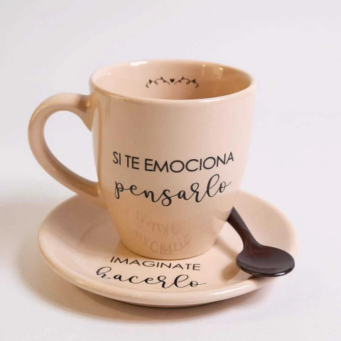 Set Desayuno frase "Si te emociona pensarlo...." - comprar online