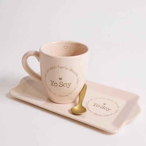 Set Desayuno frase "Yo Soy Suficiente, Fuerte, Incansable, Capaz, Valiente, Única" - comprar online