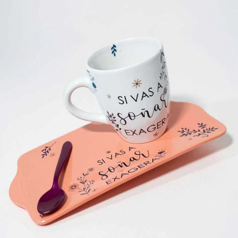 Set de Desayuno frase "Si Vas a Soñar..." - comprar online