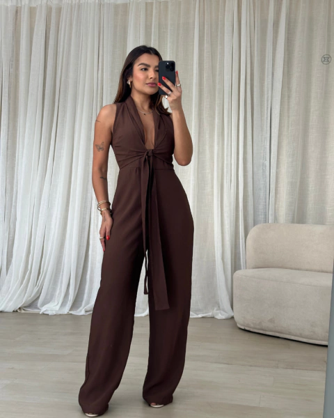 Macacão Chloe Marrom - comprar online