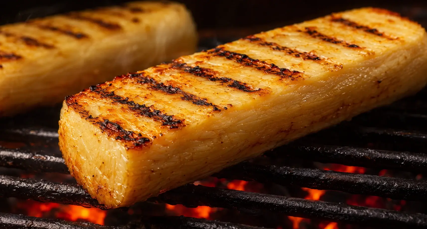 Palmito Pupunha Grill grelhado sobre brasa real