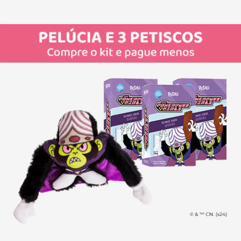 Kit Pelúcia Macaco Louco e 3 Petiscos sabor Banana 50g Meninas Super Poderosas - Para Cães - Petiko - comprar online
