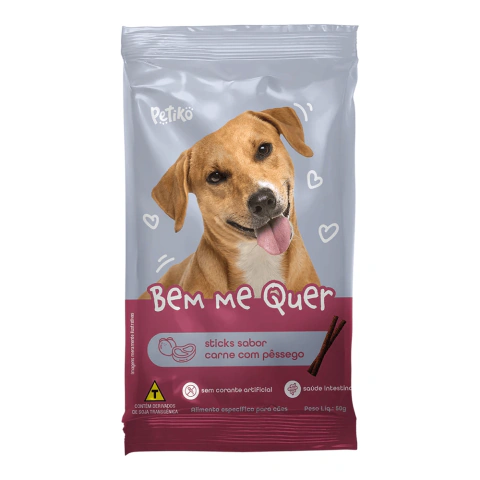 Petisco Snack Palito Bem-me-quer Sabor Carne e Pessêgo - Para Cães - 50g - Petiko