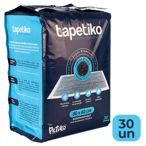 Tapete Higiênico Super Premium com Carvão Ativado Tapetiko - Para Cães - 30un - Petiko - comprar online